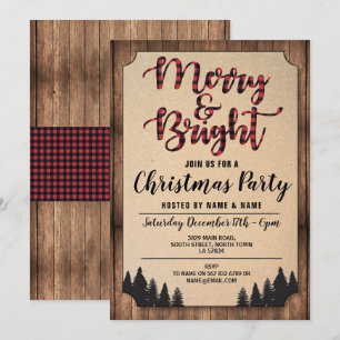 Frohe und helle Weihnachten Party Urlaub Rot Einladung