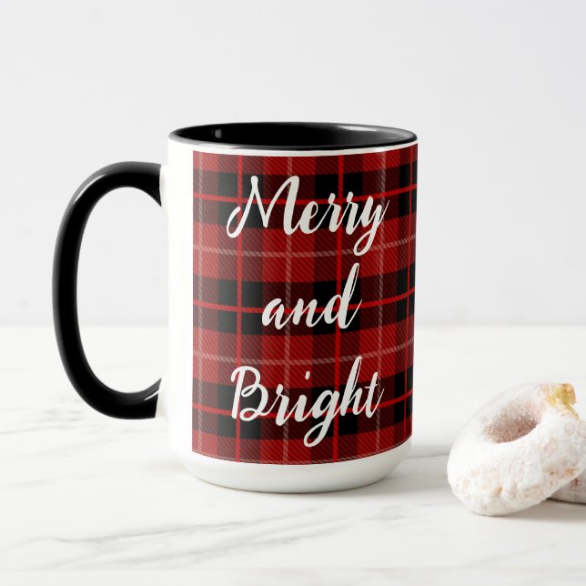 Frohe und helle Weihnachten personalisierte Mug Tasse (Mit Donut)