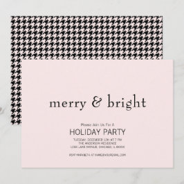 Frohe und helle Weihnachten Pink & Black Holiday Einladung