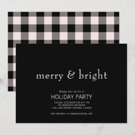 Frohe und helle Weihnachten Pink & Black Holiday Einladung