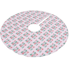 Frohe und helle Weihnachten Polyester Weihnachtsbaumdecke