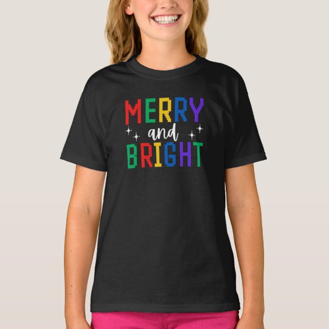 Frohe und helle Weihnachten T-Shirt (Vorderseite)
