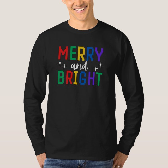 Frohe und helle Weihnachten T-Shirt (Vorderseite)