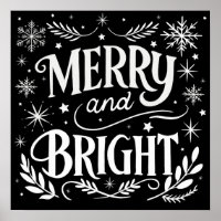 Frohe und helle Weihnachts-Chalkboard-Poster