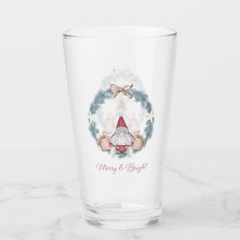 Frohe und helle Weihnachts-Gnome-Glas Glas