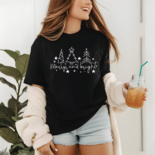 Frohe und helle Weihnachtsbaumen Tri-Blend Shirt