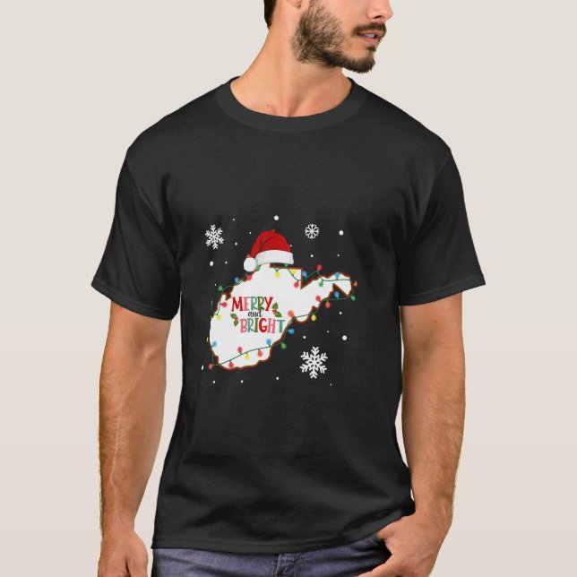 Frohe und helle Weihnachtsbeleuchtung Weihnachten  T-Shirt (Vorderseite)
