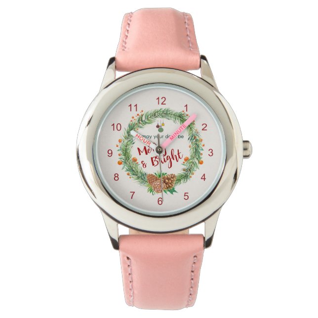 Frohe und helle Weihnachtsfeier Armbanduhr (Vorderseite)
