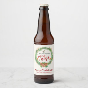 Frohe und helle Weihnachtsfeier Bierflaschenetikett