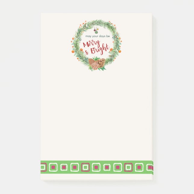 Frohe und helle Weihnachtsfeier Post-it Klebezettel (Vorderseite)