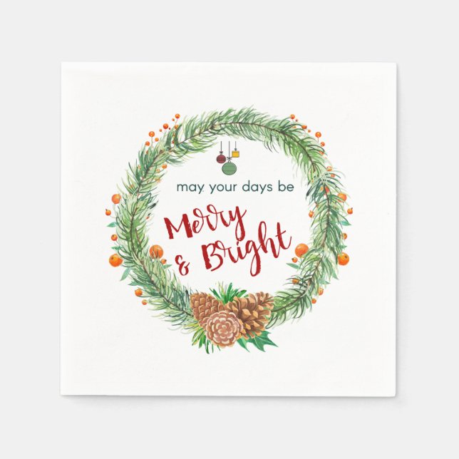 Frohe und helle Weihnachtsfeier Serviette (Vorderseite)