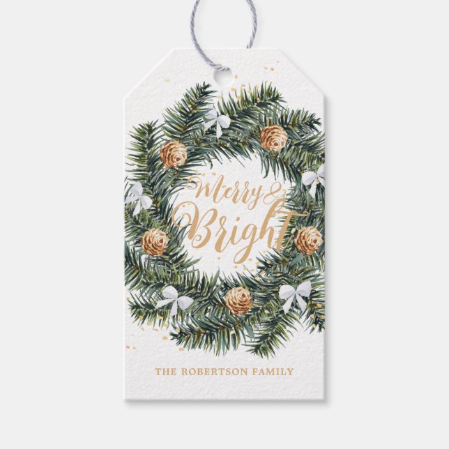 Frohe und helle Weihnachtsfeiertage Geschenkmarke Geschenkanhänger (Vorderseite)
