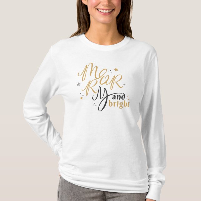 Frohe und helle Weihnachtsfeiertage T-Shirt (Vorderseite)