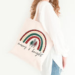 Frohe und helle Weihnachtsfeiertage Tragetasche<br><div class="desc">Die fröhliche und helle Weihnachtsferien-Tasche verfügt über einen niedlichen Regenbogen mit niedlichen Bäumen.</div>