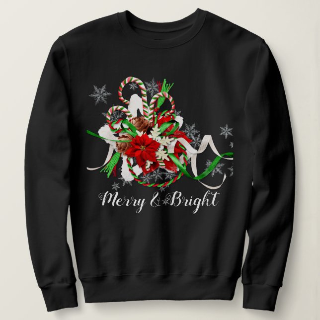 Frohe und helle Weihnachtskandinchen Sweatshirt (Design vorne)