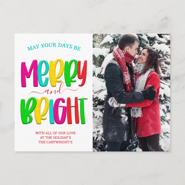 Frohe und helle Weihnachtskarte für das festliche  Postkarte (Vorderseite)
