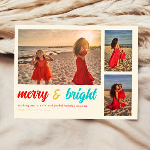 Frohe und helle Weihnachtskarte mit Foto Postkarte
