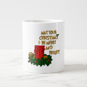 Frohe und helle Weihnachtskerzen-Tasse Jumbo-Tasse