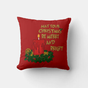 Frohe und helle Weihnachtskerzenkissen Stil 1 Kissen
