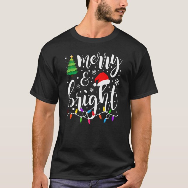 Frohe und helle Weihnachtsleuchten Familie Christm T-Shirt (Vorderseite)