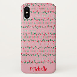 Frohe und helle Weihnachtsleuchten Pink Case-Mate iPhone Hülle