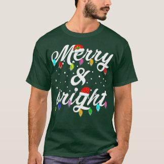 Frohe und helle Weihnachtsleuchten Sonniger T - Sh T-Shirt