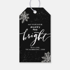 Frohe und helle Weihnachtsschneeflocke Custom Blac Geschenkanhänger