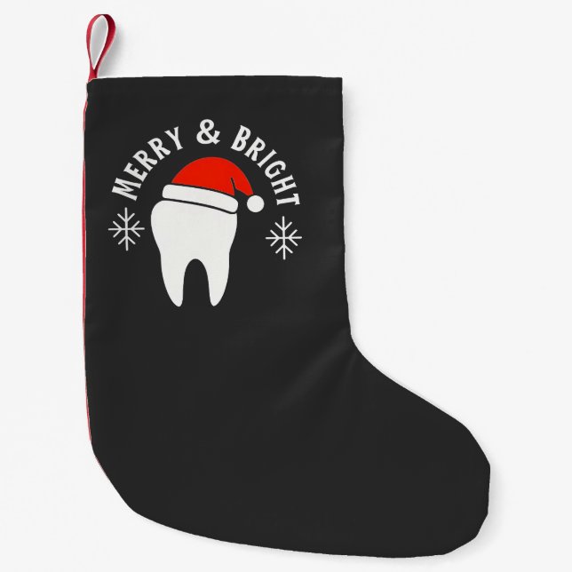 Frohe und helle Zahnarzthelfer Weihnachten Kleiner Weihnachtsstrumpf (Vorderseite)