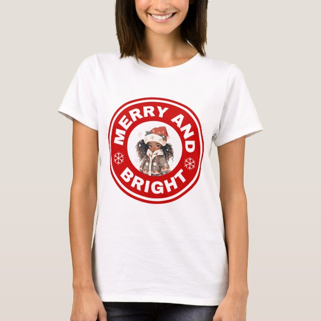 Frohe und kluge Afroamerikanerin T-Shirt (Vorderseite)