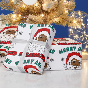 Frohe und melanierte Weihnachtswrapping Paper Geschenkpapier