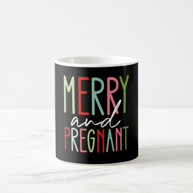 Frohe und schwangere Schwangerschaft Weihnachten M Kaffeetasse (Mittel)