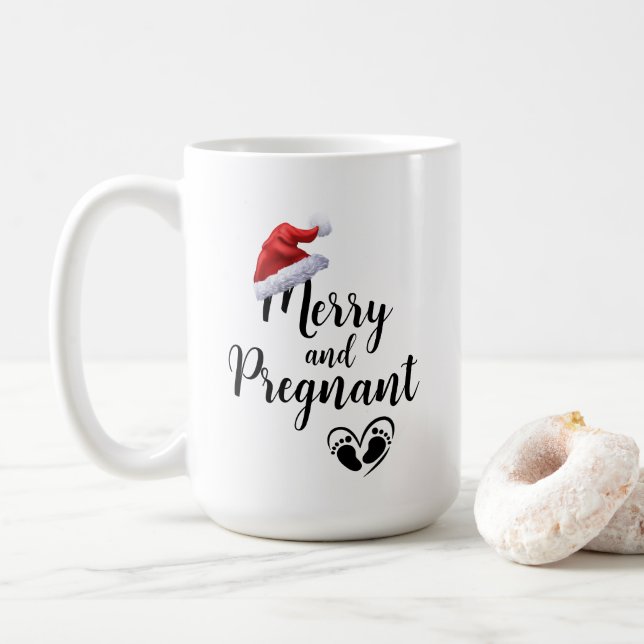 Frohe und schwangere Weihnachtsjunge Kaffeetasse (Mit Donut)