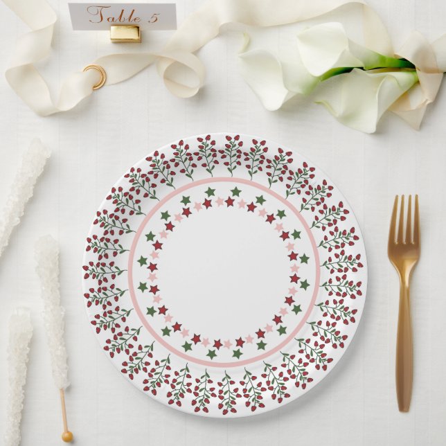 frohe und Stern Design Pappteller (Hochzeit)