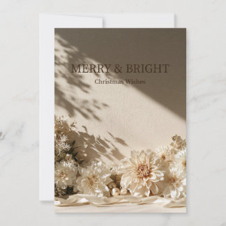 Frohe und strahlende elegante neutrale florale Wei Feiertagskarte