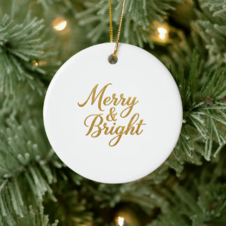 Frohe und strahlende Goldfolie-Weihnachtsdekoratio Keramik Ornament