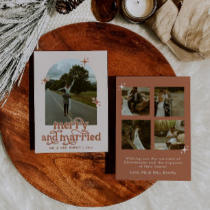 Frohe und Verheiratete Boho Weihnachtskarte Feiertagskarte