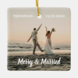 Frohe und Verheiratete Neuvermählte Weihnachten im Keramikornament