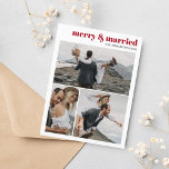 Frohe und Verheiratete Weihnachten Neuauflage Foto Postkarte<br><div class="desc">Merry & Verheiratet: Teilen Sie Ihre Liebe mit Minimalistischen Weihnachts-Postkarten Feiern Sie die Saison der Liebe und gemeinsam mit unseren "Merry & Verheiratet" Minimalistischen Weihnachtskarten. Diese Postkarten sind so konzipiert, dass sie das Wesen Ihres ersten Weihnachtsfestes als verheiratetes Ehepaar erfassen. Sie zeigen nicht eines, sondern drei hochgeschätzte Fotos der Neuvermählten....</div>