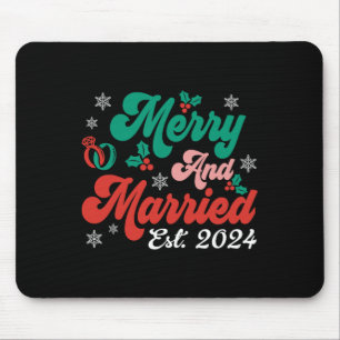 Frohe und Verheiratete Weihnachten Retro Couple Ma Mousepad