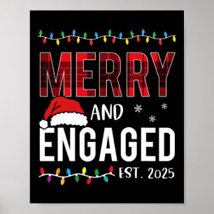 Frohe und Verlobte Red Kariert Matching Christma 2 Poster