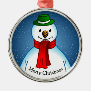 Frohe und wunderbare Schneemann Ornament Aus Metall