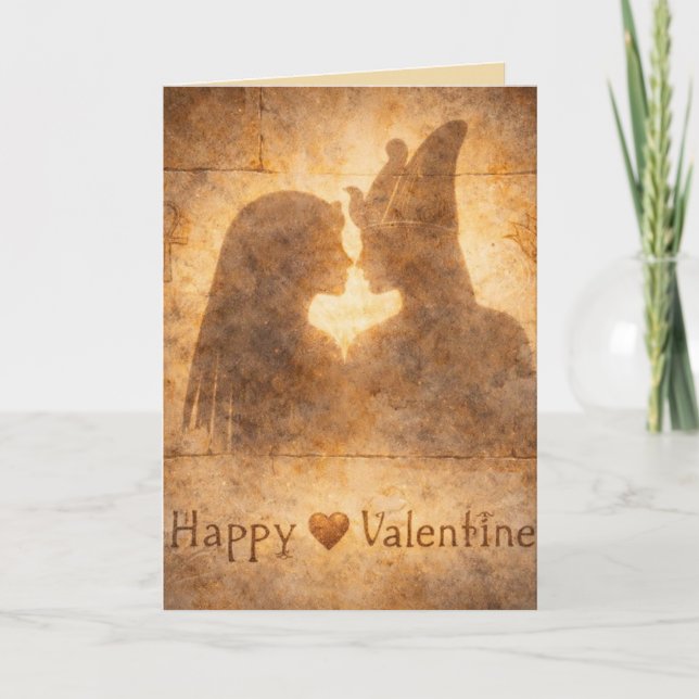 Frohe Valentin ägyptischer Schattenkunst Romantisc Karte (Vorderseite)