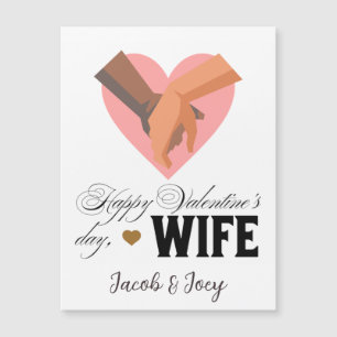 Frohe valentine für Ehefrau personalisierter Name Magnetkarte