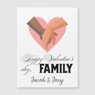 Frohe valentine für Familie personalisierter Name Magnetkarte