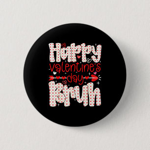 Frohe Valentins-Brüder-Meme-Herz Retro-Jungen-Mädc Button