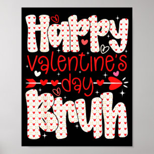 Frohe Valentins-Bruh-Meme-Herz Retro-Jungen-Mädche Poster