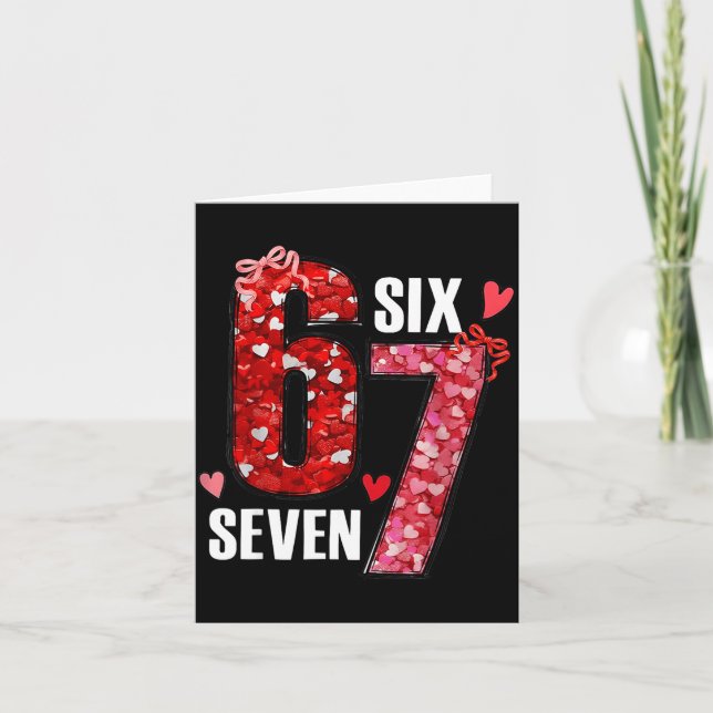 Frohe Valentinstag 67 Meme Hearts Coquette Bow  Karte (Vorderseite)