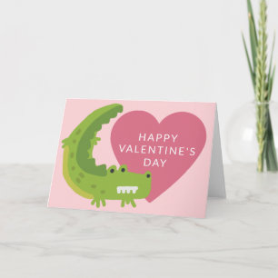 Frohe Valentinstag   Alligator Liebe Karte