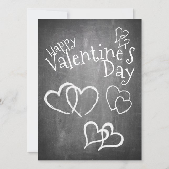 Frohe Valentinstag auf einer Tafel (Vorderseite)