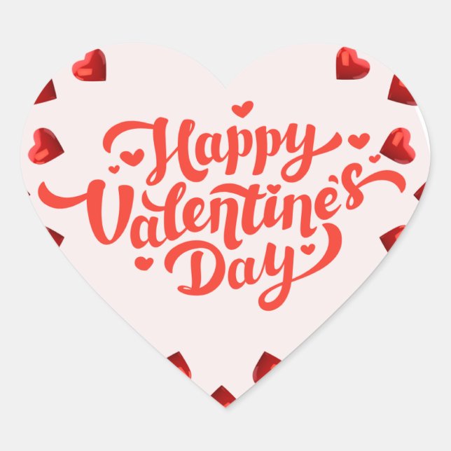 Frohe Valentinstag Aufkleber – Süßes Herz  (Vorderseite)